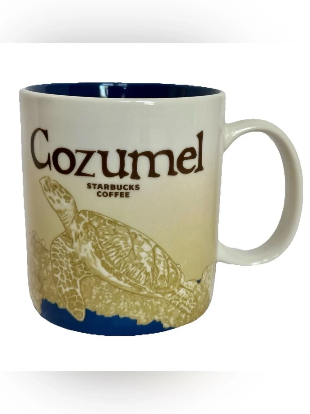 Starbucks Cozumel Coffee Cup 2016 Global Icon Series Mug 16 oz Sea Turtle Mexico